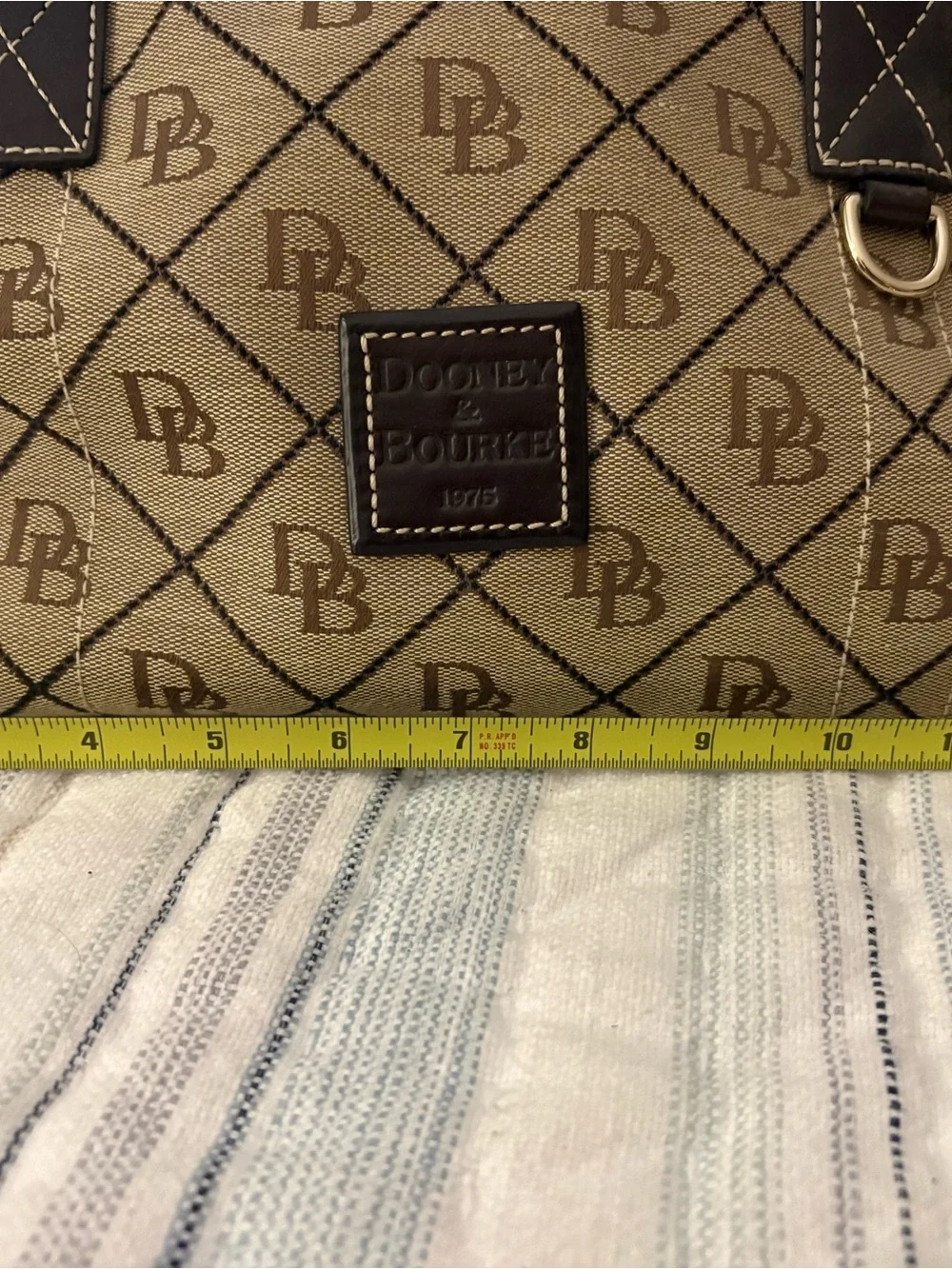 Dooney & Bourke DB Signature Monogram Barrel Satchel Bag- never used